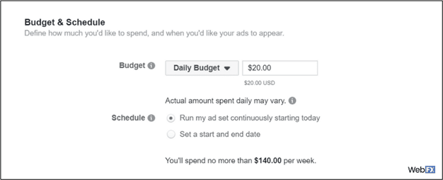 Budget and Schedule on Facebook